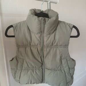 H&M Light Sage Quilted Puffer Vest